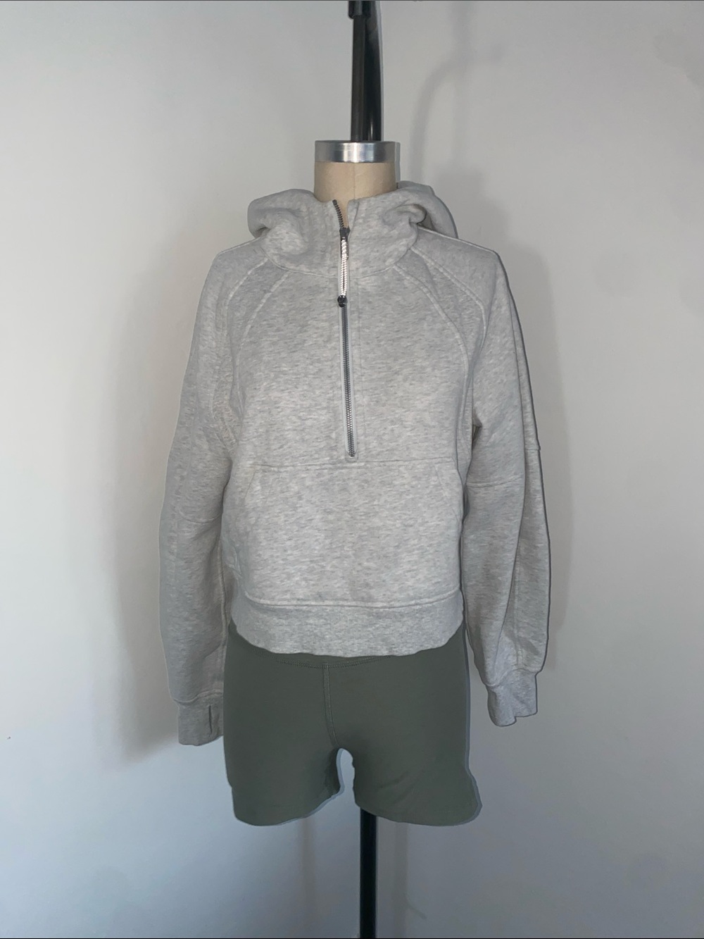 lululemon athletica Light Gray Half-Zip Hoodie